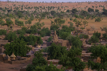 Panoramic view of Teli village, Dogon Country, Bandiagara, Mali - July, 2009 