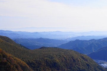 日光　半月山から見た山並