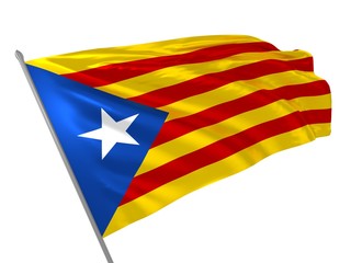 3d illustration of Catalonia flag waving in the wind