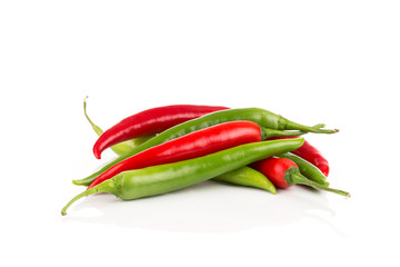 fresh green and red chili pepper