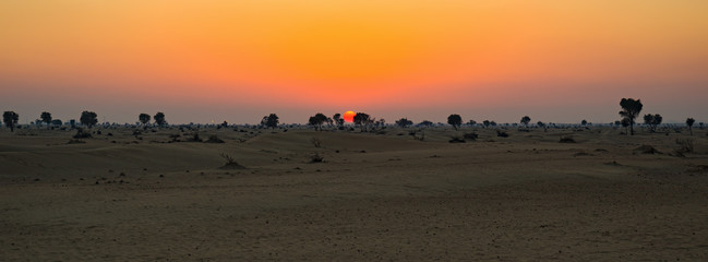 Fototapeta na wymiar Sunset in the Arabian desert