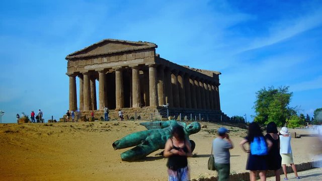 Ancient Greek Temple on Valley of the Temples, Agrigento, Sicily.