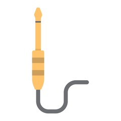 Audio plug flat icon, music and instrument, jack cable sign vector graphics, a colorful solid pattern on a white background, eps 10.
