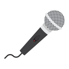 Microphone flat icon, music and instrument, karaoke sign vector graphics, a colorful solid pattern on a white background, eps 10.