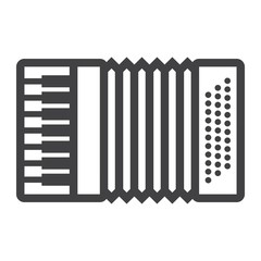 Accordion line icon, music and instrument, sound sign vector graphics, a linear pattern on a white background, eps 10.