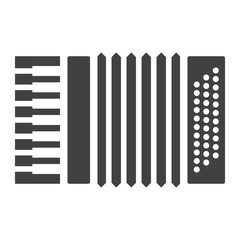 Accordion glyph icon, music and instrument, sound sign vector graphics, a solid pattern on a white background, eps 10.