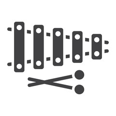 Xylophone glyph icon, music and instrument, sound sign vector graphics, a solid pattern on a white background, eps 10.