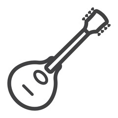 Mandolin line icon, music and instrument, sound sign vector graphics, a linear pattern on a white background, eps 10.