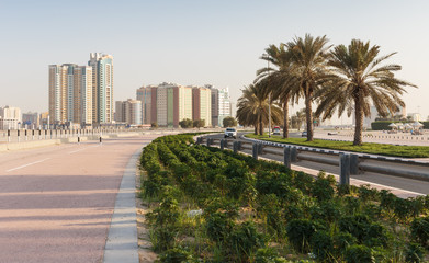 A general view of the waterfront of Sharjah UAE
