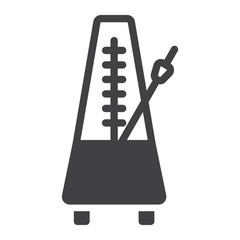 Metronome glyph icon, music and instrument, tempo sign vector graphics, a solid pattern on a white background, eps 10.
