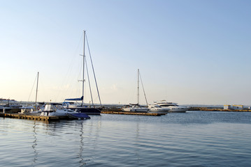 Naklejka na ściany i meble yachts in the harbor