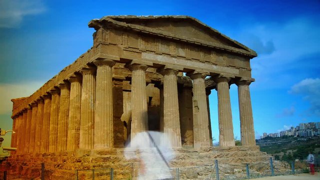 Ancient Greek Temple on Valley of the Temples, Agrigento, Sicily.
