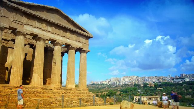 Ancient Greek Temple on Valley of the Temples, Agrigento, Sicily.