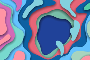 Colorful 3D abstract background with paper cut shapes