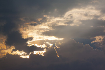 Gold cloud and sunset on evening.