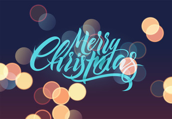 Merry Christmas. Calligraphic Christmas card design. Vector illustration.