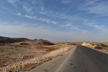  A road in the desertic landscape of Mount Lebanon