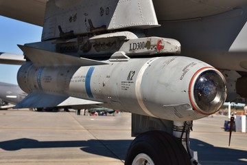 An Air Force AGM-65 Maverick missile on an A-10 Warthog attack jet. The Maverick is an air-to-ground missile designed for close air support.