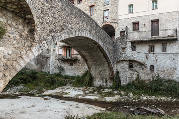 Fototapeta na wymiar Stone Bridge in the old French town