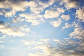 Morning Sunrise with a perfect blue but cloudy sky.