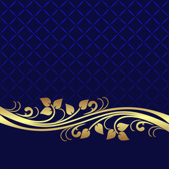 Navy blue Background decorated the elegant floral  Border..