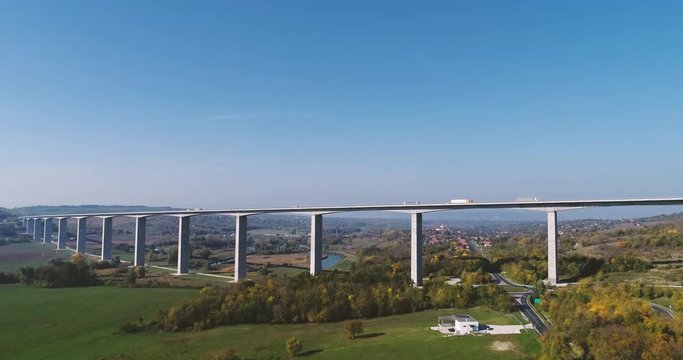 Aerial video, Viaduct of Koroshegy in Hungary