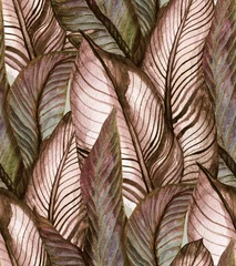 Printed roller blinds Vintage style Tropical seamless pattern  banana leaves in vintage style