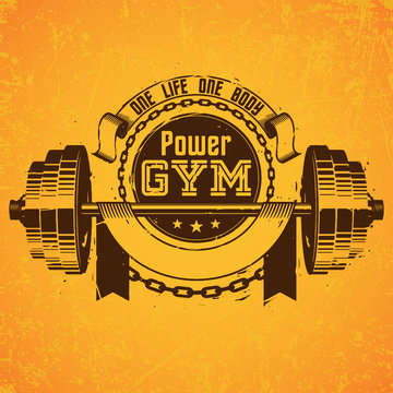 power gym label template