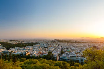 Foto op Canvas Sunset at Athens, panorma, Acropolis, view from Lycabettus Hill © Jochen Netzker