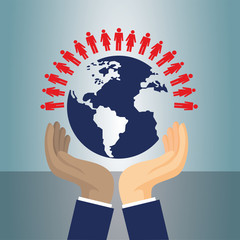 Human rights and brotherhood.Vector illustration