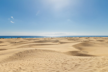 Fototapeta na wymiar Dunes at Maspalomas, Gran Canaria, Spain