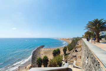 Playa Ingles, Mas Palomas, Gran Canaria, on sunny summer day