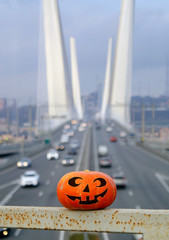 Mr. pumpkin in the city