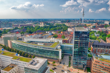 Naklejka premium Hamburg aerial view from St Michael Church