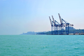 cargo cranes in seaport