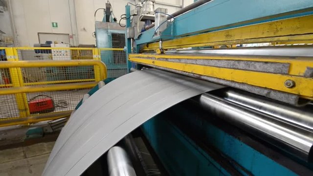 Coils cutter machine. Industrial and business concept..