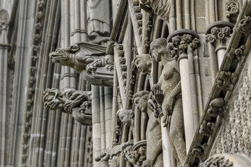 Detail of the Nidaros Cathedral (Nidarosdomen) in Trondheim, Norway.