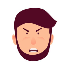 Emotion of Strong Anger Isolated Illustration
