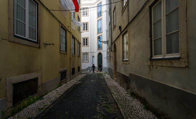 Streets and squares of old Lisbon. Portugal.