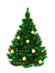 3d dark green Christmas tree