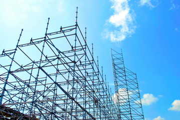 scaffolding against the sky