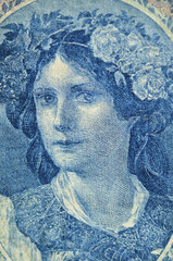 Beautiful lady illustration Austro-Hungarian banknote 1902