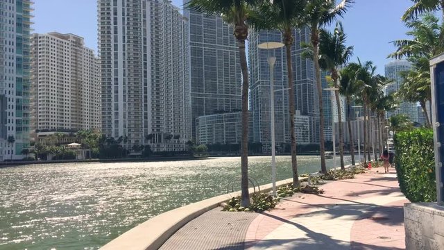Brickell Key and Downtown Miami. Miami attracts 15 million people annually.