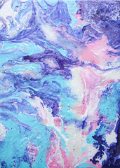 Pastel Pink, Blue, Purple, and White Fluid Acrylic Abstract Pastel Contemporary Art Painting