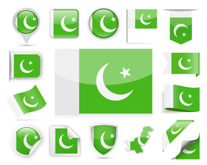 Pakistan Flag Vector Set