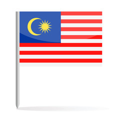 Malaysia Flag Pin Vector Icon