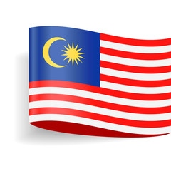 Malaysia Flag Vector Label Tag Icon