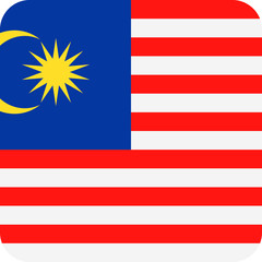 Malaysia Flag Vector Square Flat Icon