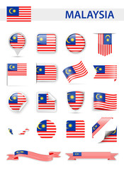 Malaysia Flag Vector Set