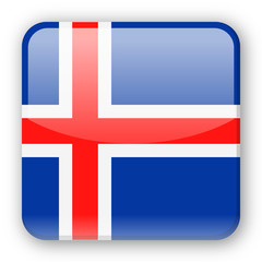Obraz premium Iceland Flag Vector Square Icon